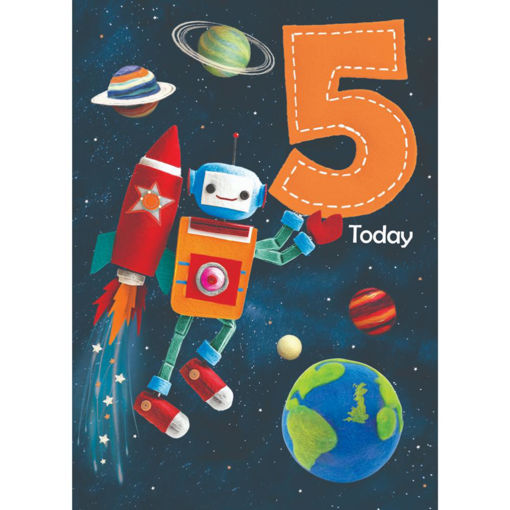 Picture of 5 TODAY BIRTHDAY CARD ROBOT